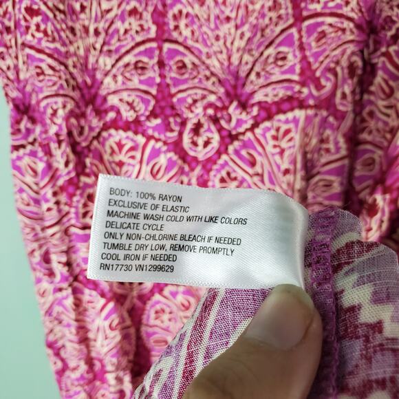 Knox Rose Women's Sleeveless One Shoulder A-Line Maxi Dress Magenta Geome XL - Picture 7 of 9